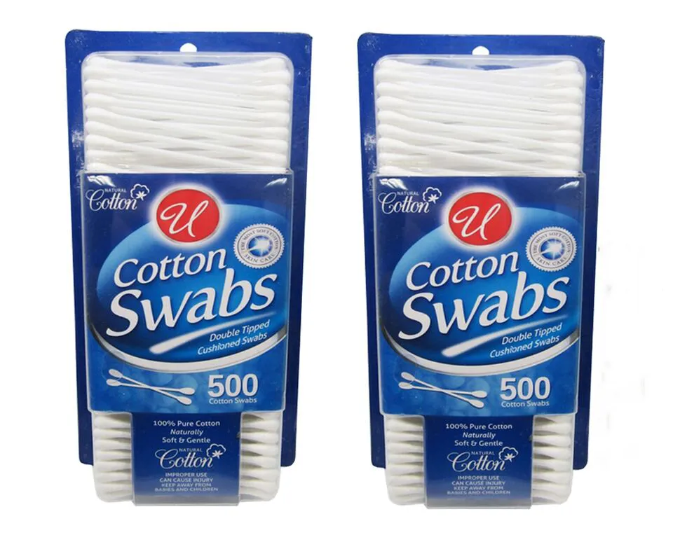 1000Pcs Cotton Swabs 100% Pure Cotton Natural Double Tip Original