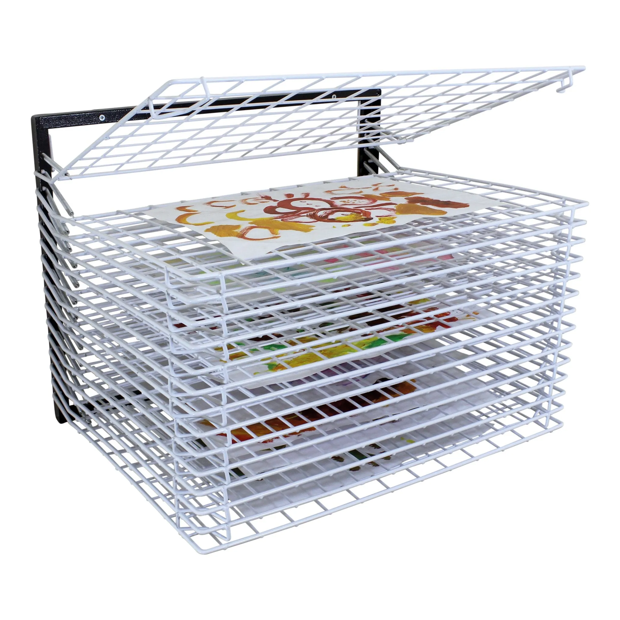 15-Shelf Wall-Mounted Spring-Loaded Drying Rack