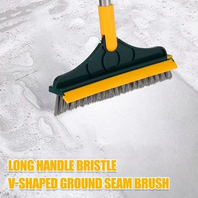 2-in-1 Floor Bathroom Brush Scrub & Wiper