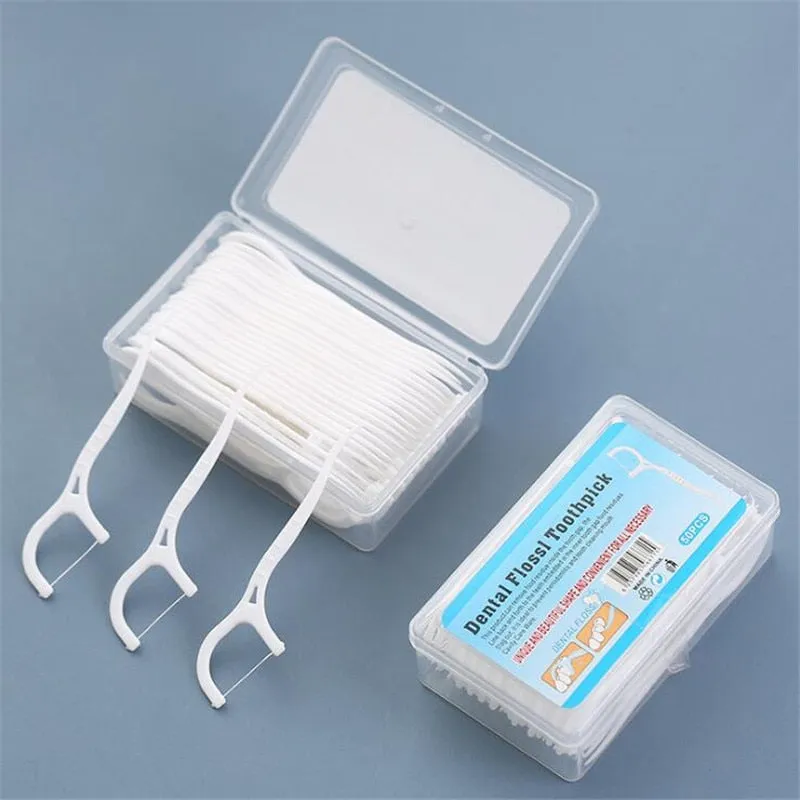 50/100pcs Dental Floss Flosser Picks Toothpicks Teeth Stick Tooth Cleaning Interdental Brush Dental Floss Pick Oral Hygiene Care 0ral irrigator