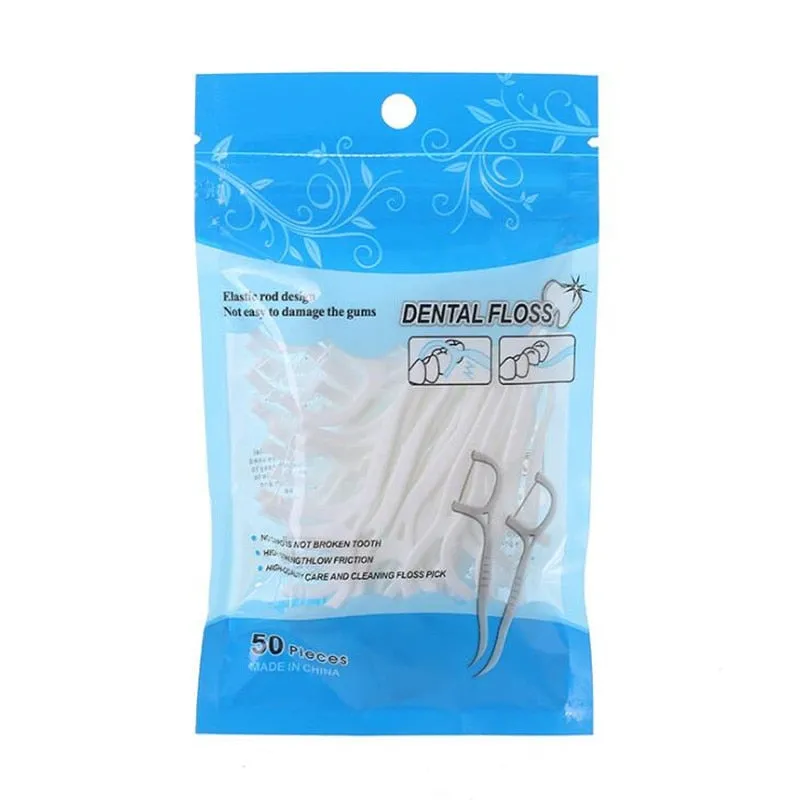 50/100pcs Dental Floss Flosser Picks Toothpicks Teeth Stick Tooth Cleaning Interdental Brush Dental Floss Pick Oral Hygiene Care 0ral irrigator