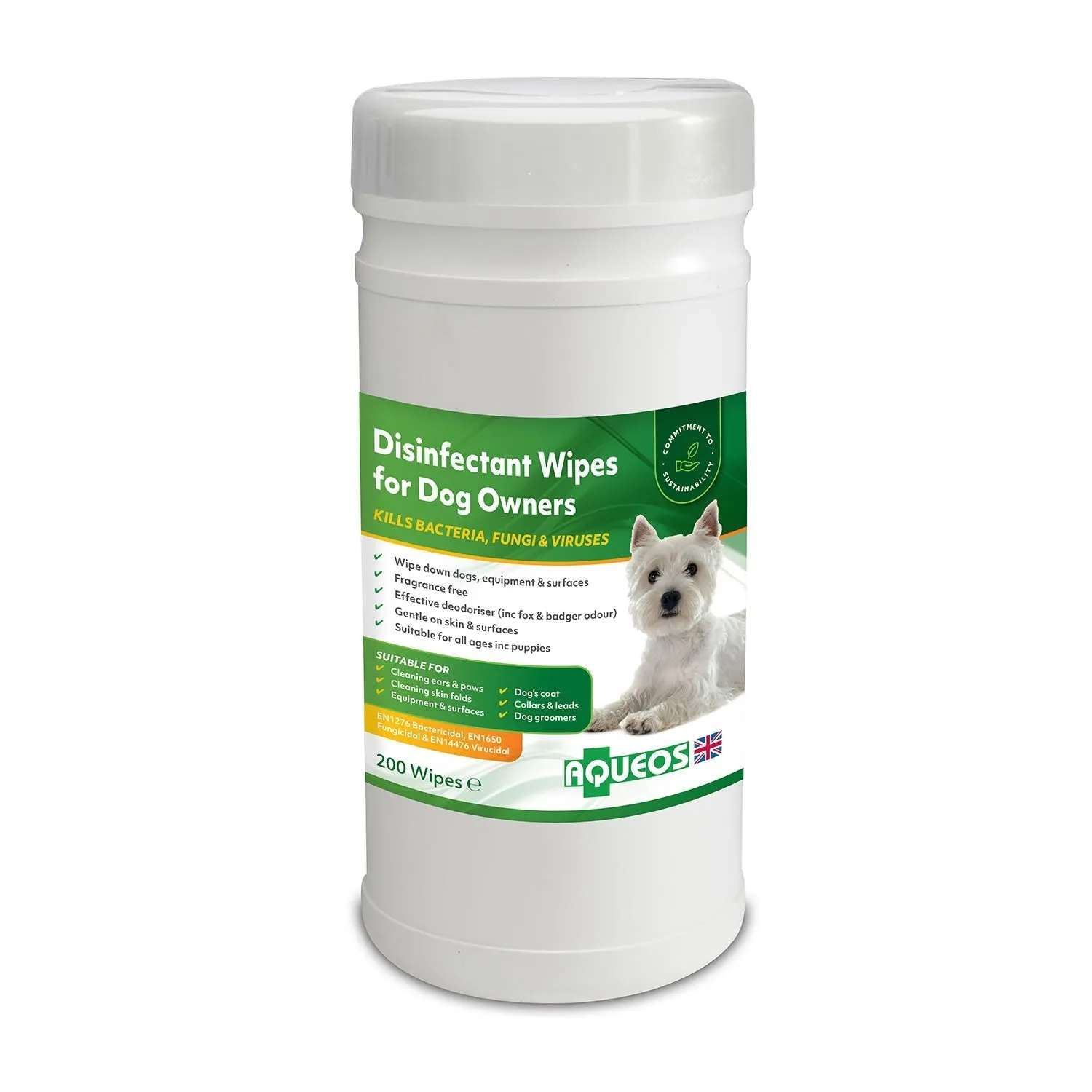 Aqueos Disinfectant Wipes for Dogs & Owners