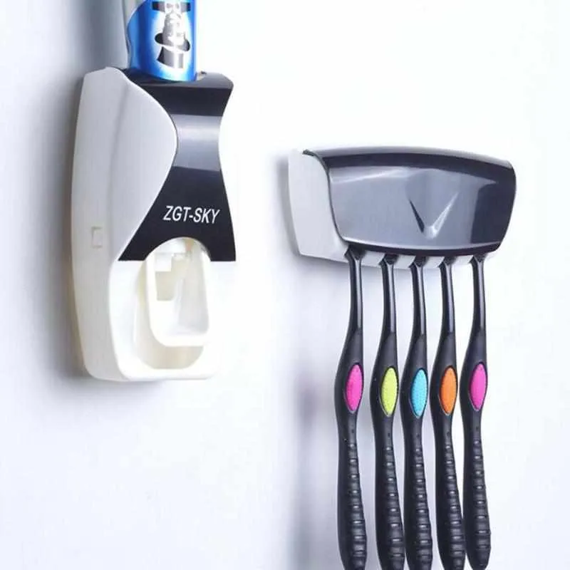 Automatic Toothpaste Dispenser  Toothbrush Holder