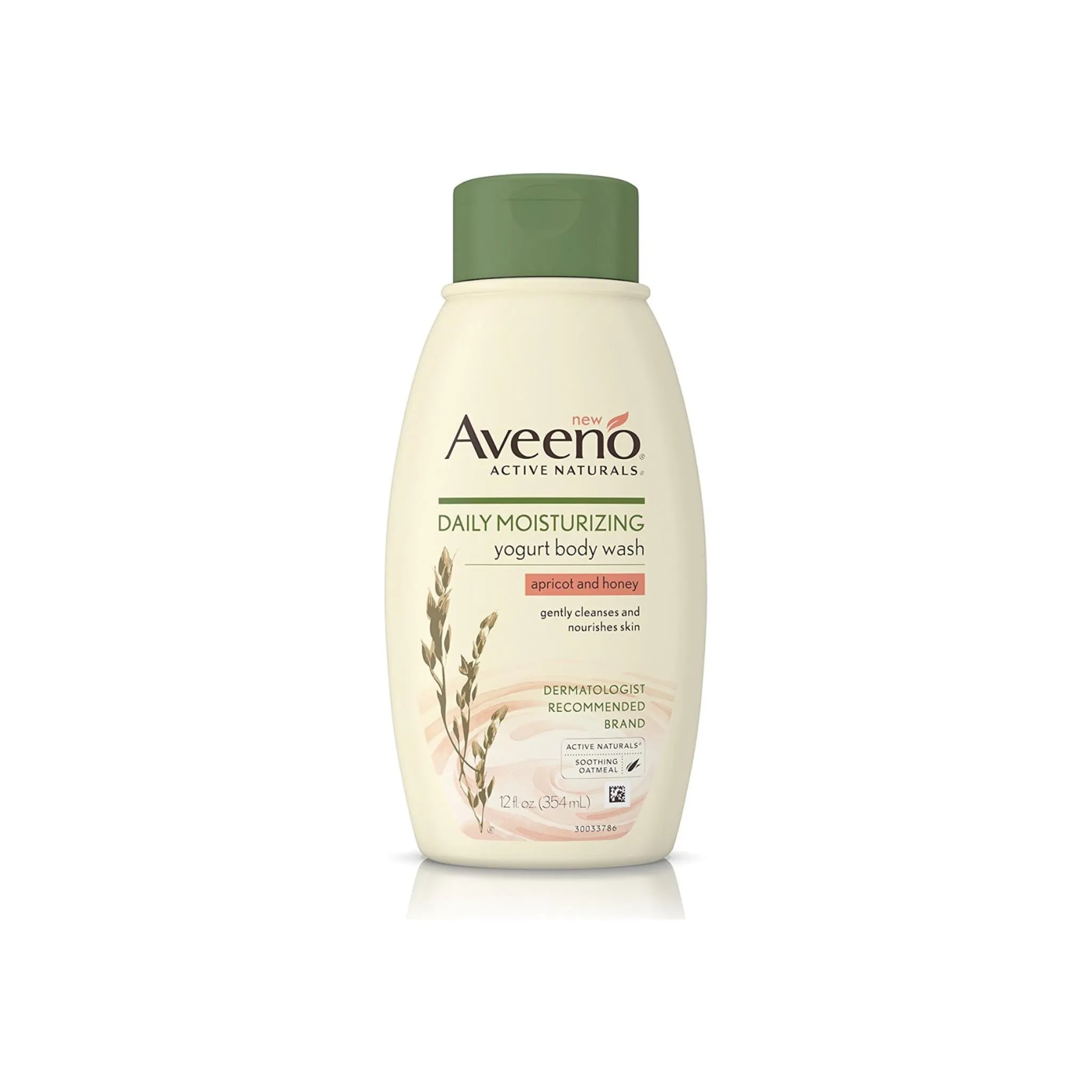 AVEENO Active Naturals Daily Moisturizing Body Yogurt Body Wash, Apricot & Honey 12 oz