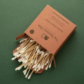 Bamboo Cotton Swabs | 200 Swabs - 100 Sticks | Soft and Gentle Earbuds