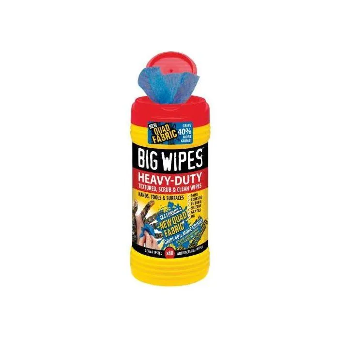 Big Wipes Red Top 4×4 Formula Heavy-Duty Anti-Bacterial Hand Cleaners