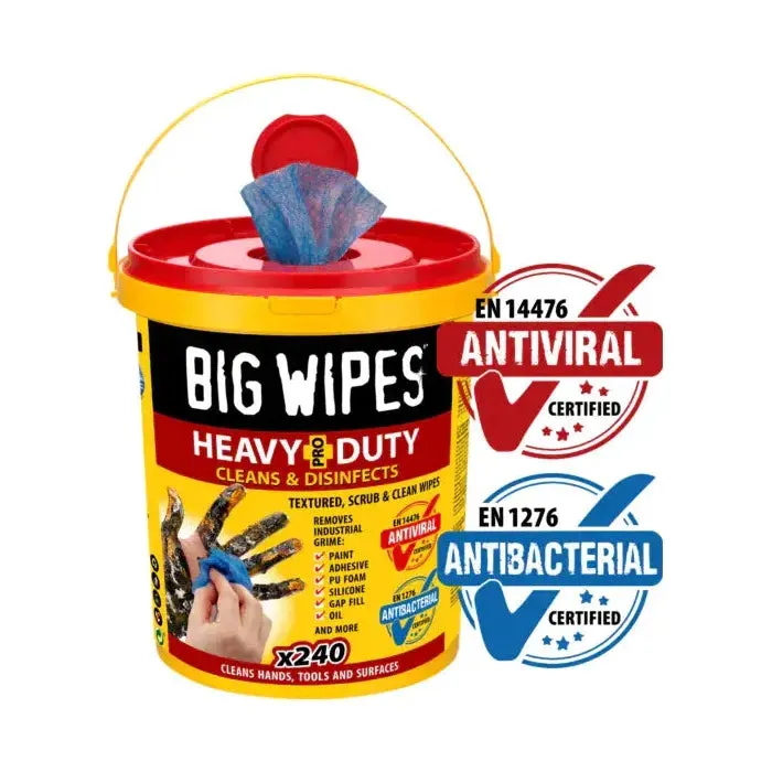 Big Wipes Red Top 4×4 Formula Heavy-Duty Anti-Bacterial Hand Cleaners