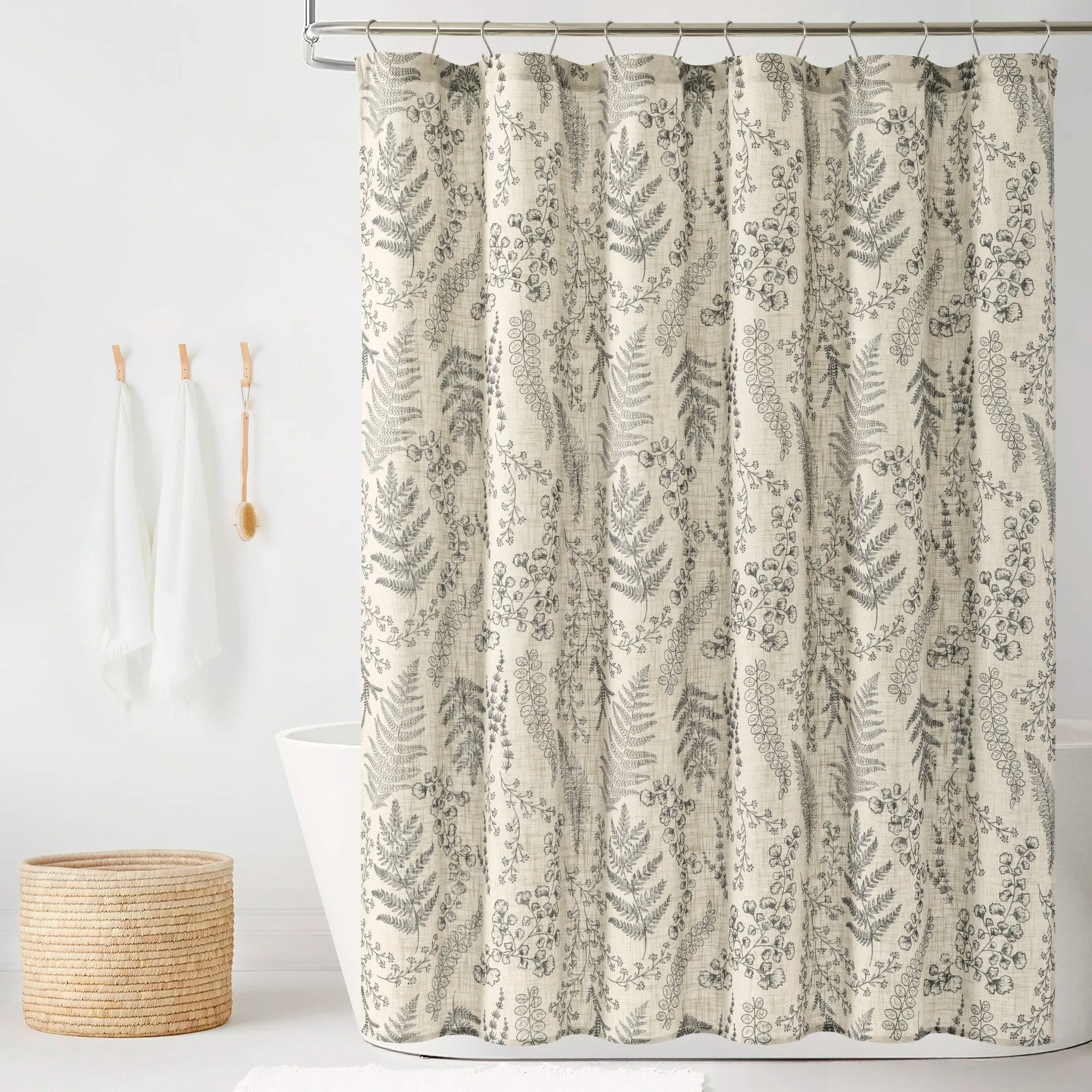 Botanical Dreams Linen Textured Shower Curtain