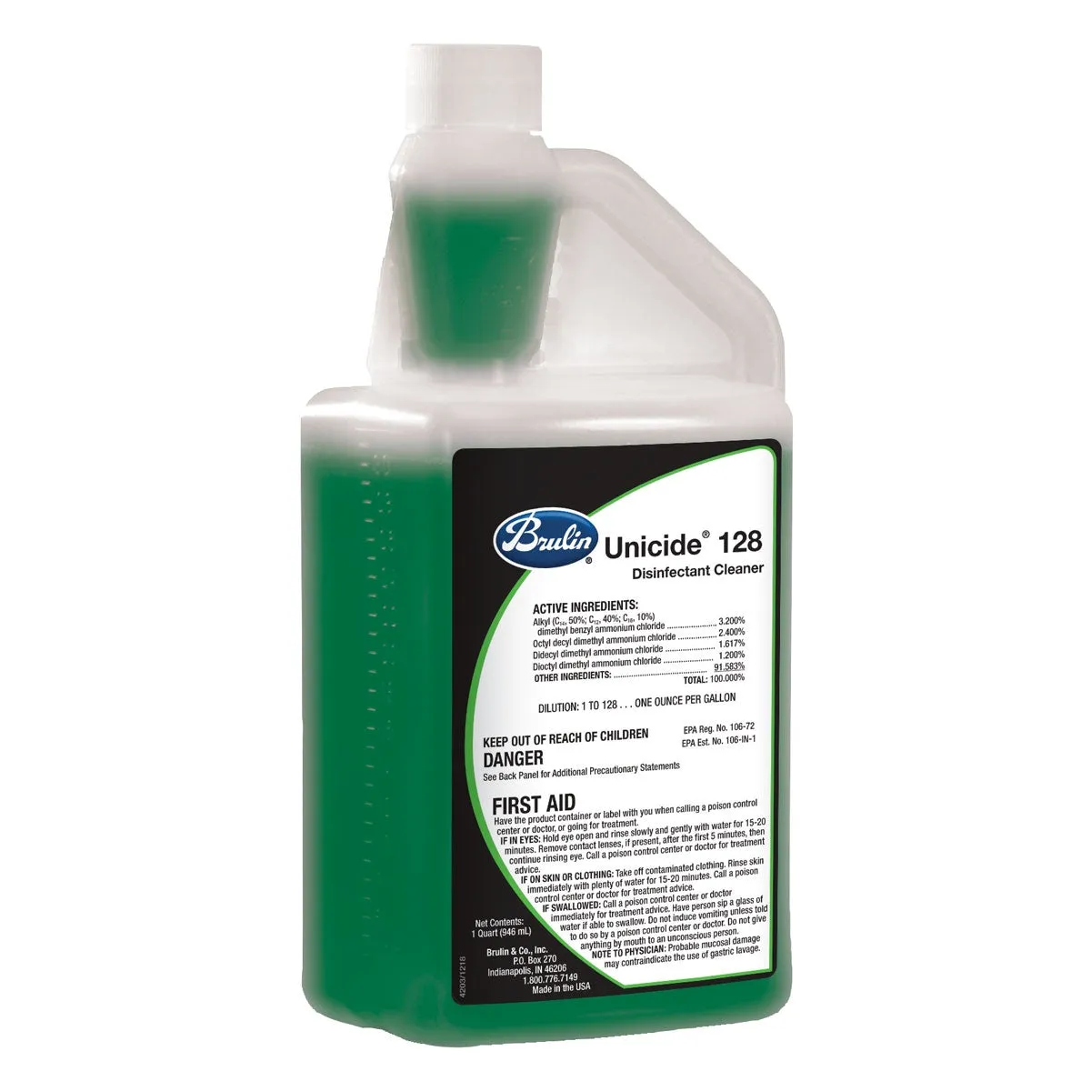 Brulin® Unicide 128™ Concentrated Disinfectant Cleaner (32 oz Bottles) - Case of 6