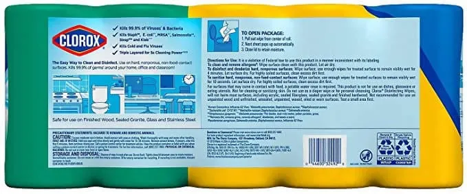 Clorox Disinfecting Wipes Variety Pack - 5X Cleaning Power, Kills 99.9% of Bacteria - 5 Pack, 425 Count Total / 392124