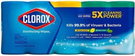 Clorox Disinfecting Wipes Variety Pack - 5X Cleaning Power, Kills 99.9% of Bacteria - 5 Pack, 425 Count Total / 392124