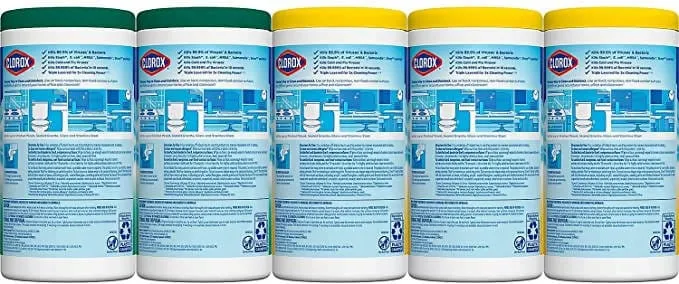 Clorox Disinfecting Wipes Variety Pack - 5X Cleaning Power, Kills 99.9% of Bacteria - 5 Pack, 425 Count Total / 392124