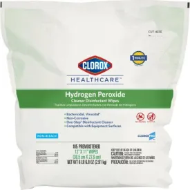 Clorox Healthcare® Surface Disinfectant Cleaner Premoistened Hydrogen Peroxide Based Manual Pull Wipe 185 Count Pouch Unscented NonSterile - The Clorox Company  Mfr# 30827