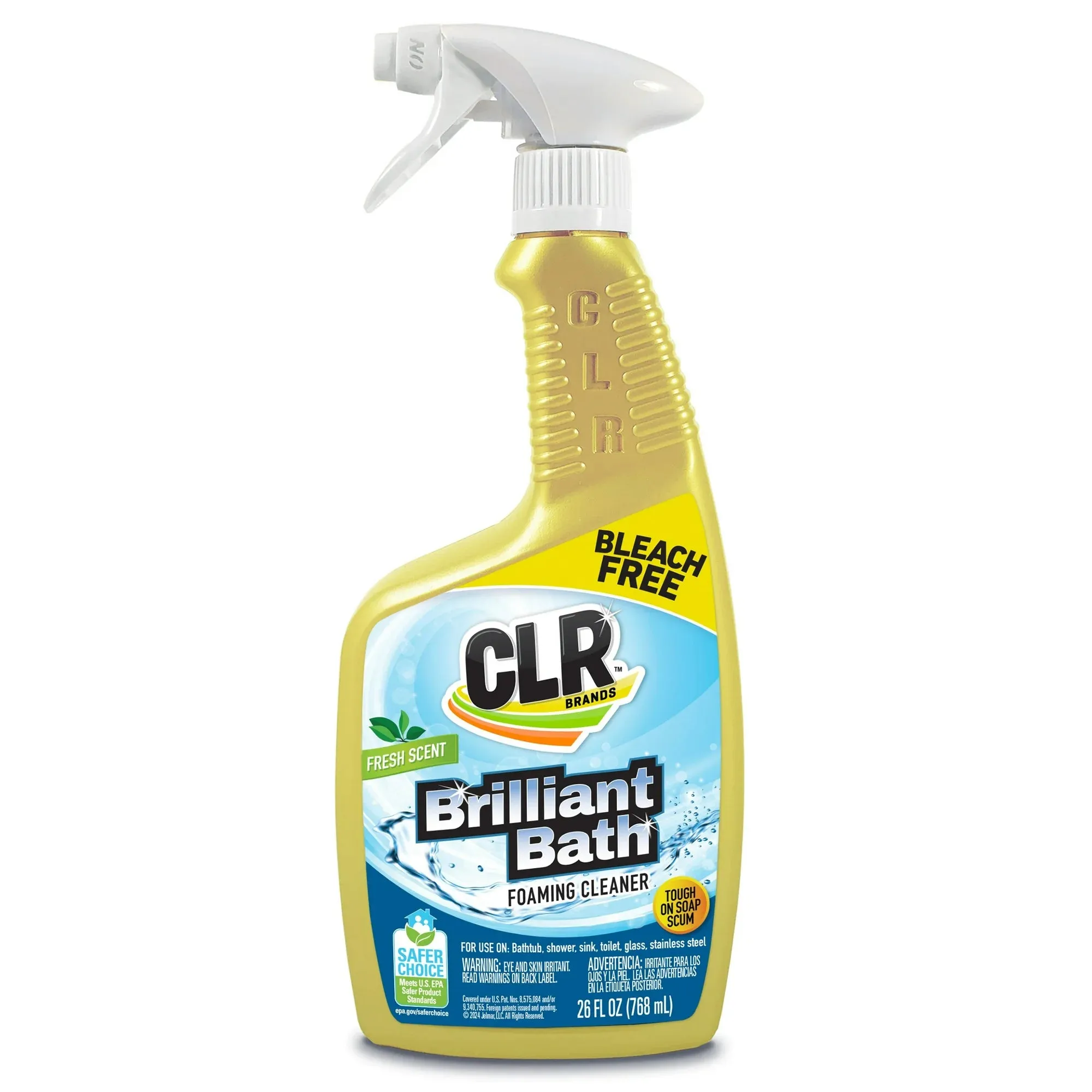 CLR Brilliant Bath Foaming Multi-Surface Cleaner, Fresh Scent, EPA Safer Choice, 26 fl oz