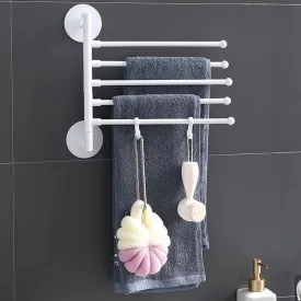 Creative Swivel Towel Bar, 5 Layer Wall Mount Bathroom Towel Rack Holder, Multipurpose Rotatory Towel Rack, Rotatable Bathroom Toilet Wall Hanging Towel Bar