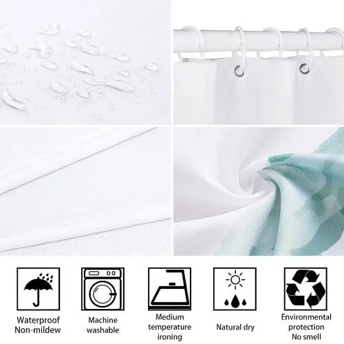 Cute Dog Design, Shower Curtain with 12 Hooks.