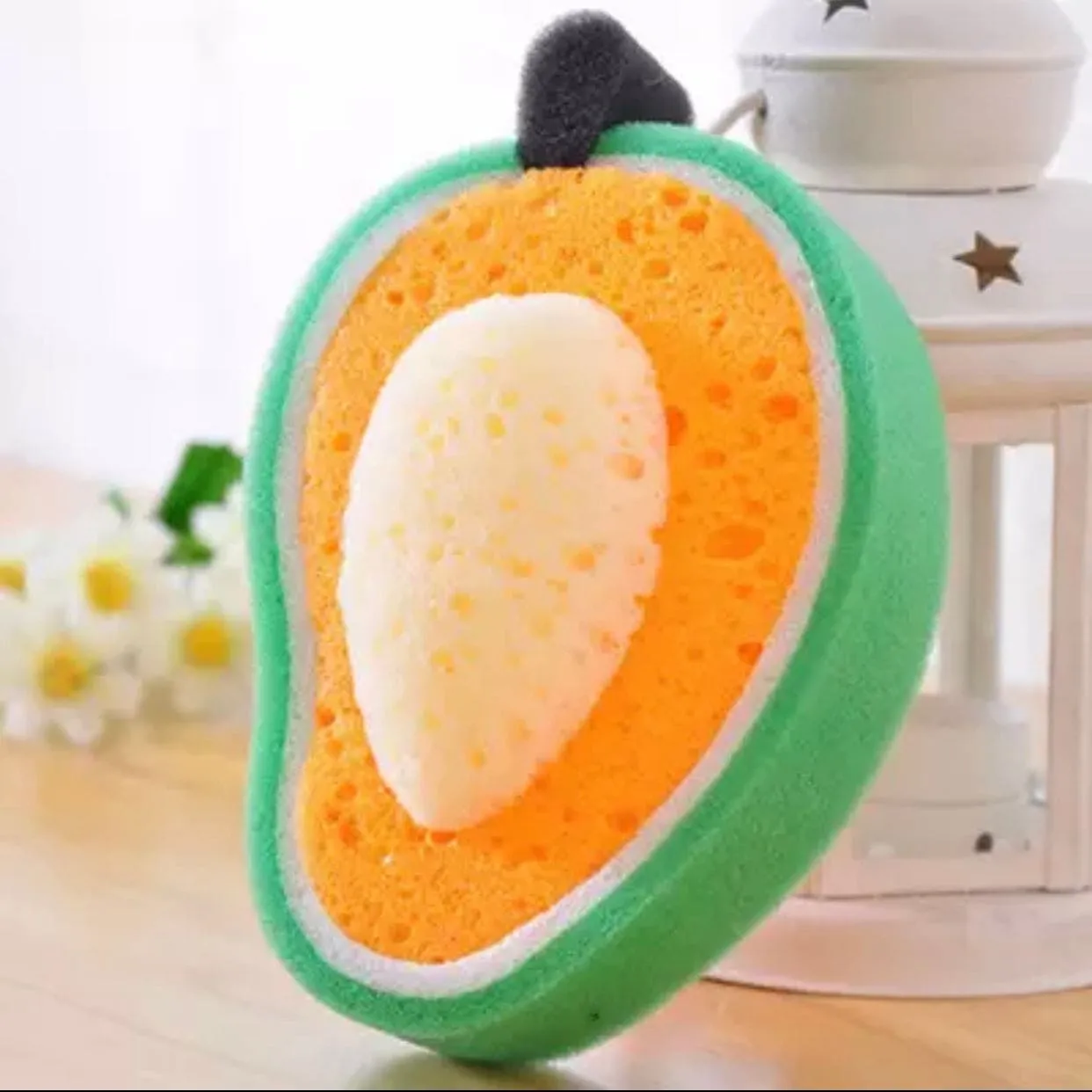 Cute Fruit Shaped Dishwashing Sponge, Kitchen Cleaning Dishcloths For Glass, Fruit Shape Thickening Bath Scrubbing Sponge Scouring Pad