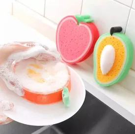 Cute Fruit Shaped Dishwashing Sponge, Kitchen Cleaning Dishcloths For Glass, Fruit Shape Thickening Bath Scrubbing Sponge Scouring Pad