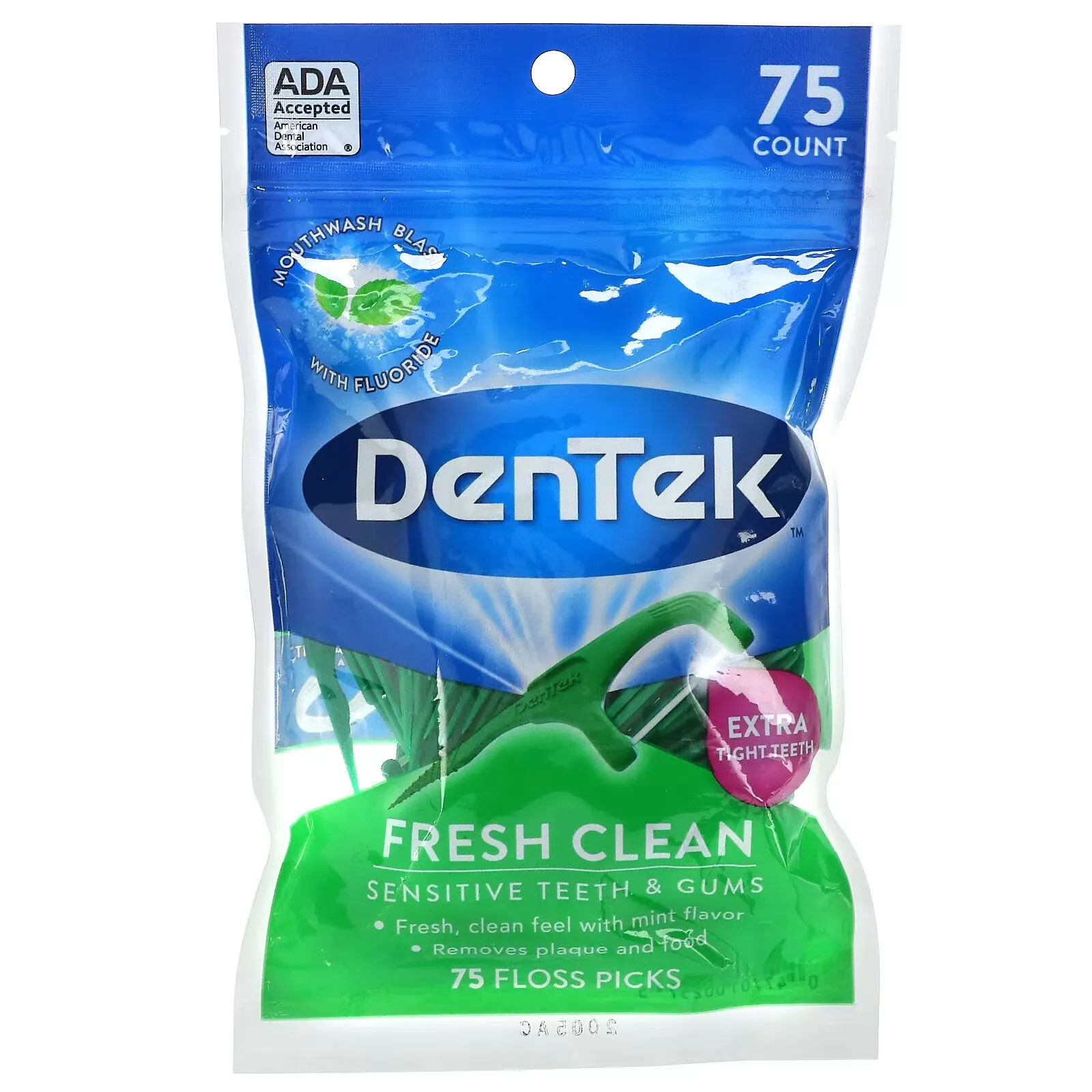 Den  Tek, Fresh Clean, toothpick with dental floss, oral hygiene product 75 toothpicks