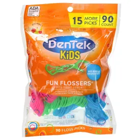 DenTek Kids Fun Flossers, wild fruit, 90 toothpicks