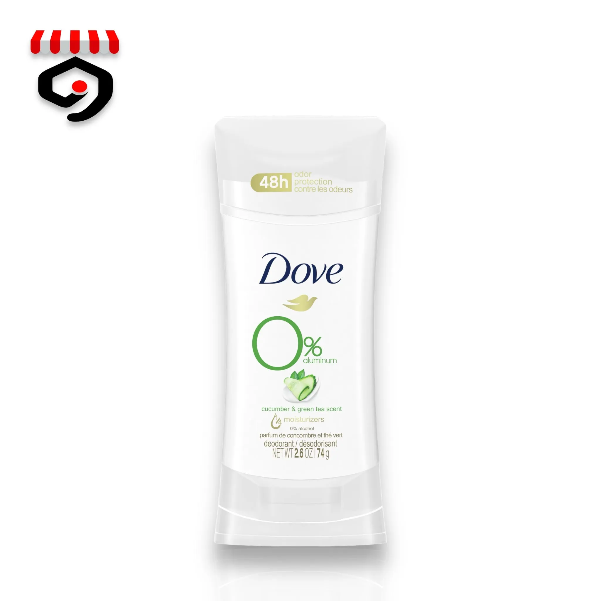 Dove 0% Aluminum Cucumber & Green Tea Scent Deodorant Stick 74g