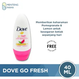 Dove Deodorant Roll On Go Fresh Pomegranate 40 ML - Sensasi Segar Aroma Delima 48 Jam