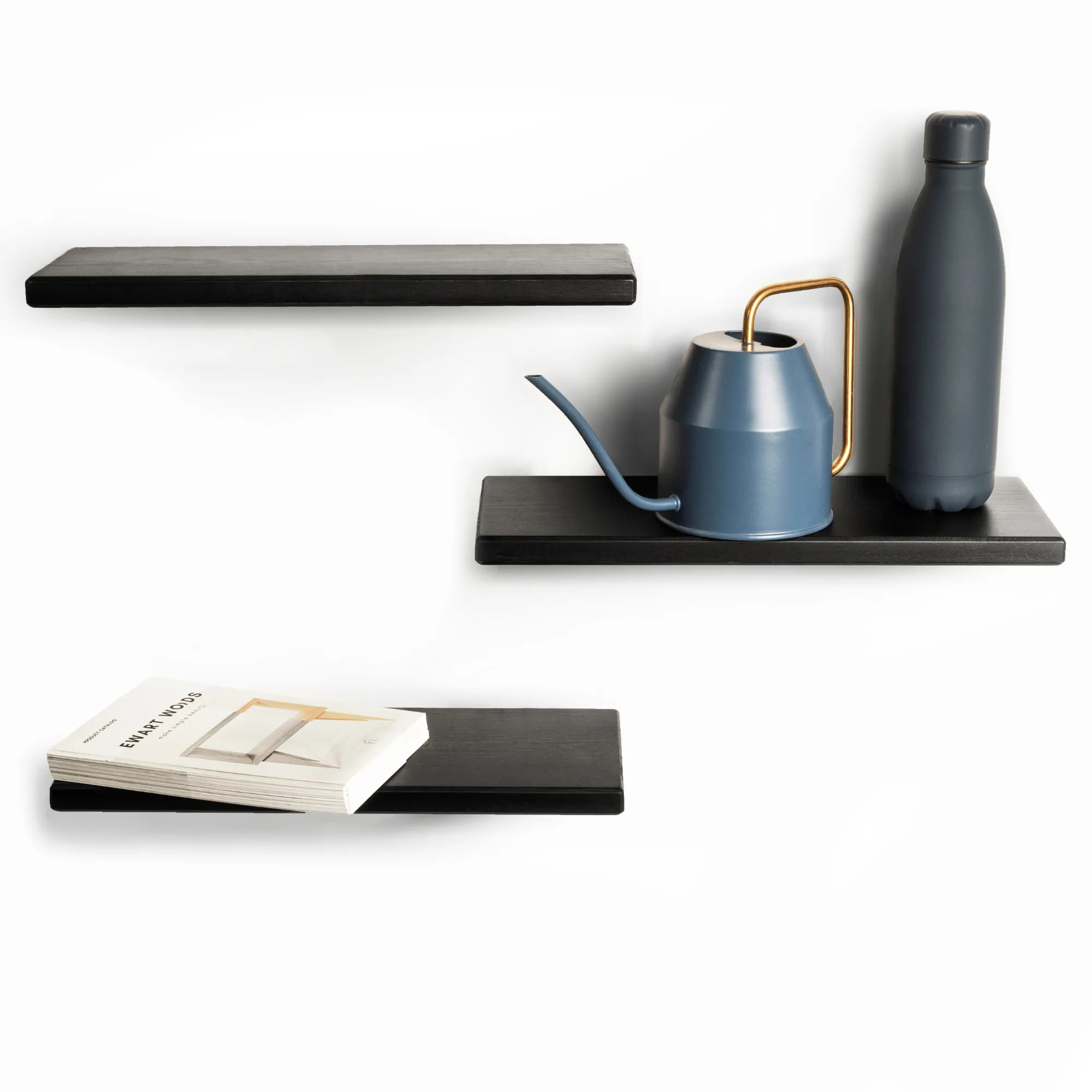 Floating wall shelves, Set of 3, Shelves for Living Room