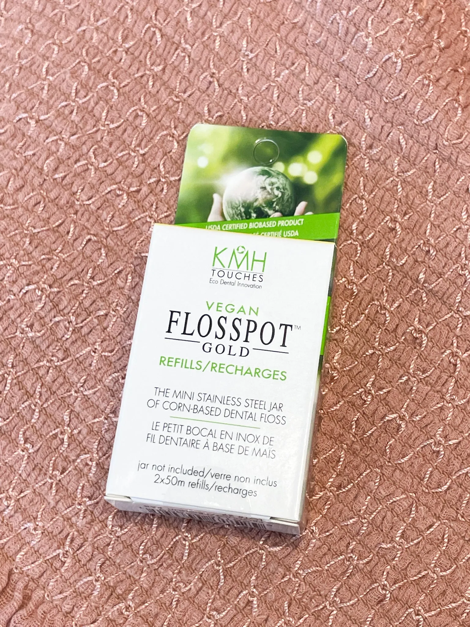 Flosspot Biodegradable Vegan Dental Floss Refill (2 Pack) - Ginger & Mint Flavour