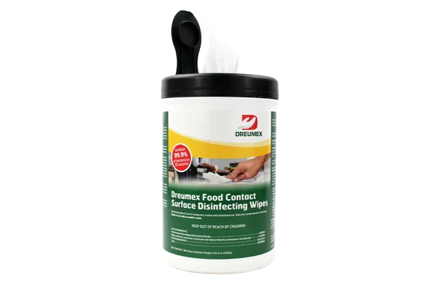 Food Contact Surface Disinfectant Wipes, 100/Canister (6/cs)