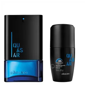 Kit Quasar: Quasar Deodorant Cologne 100ml   Deodorant Roll On 55ml - o Boticario