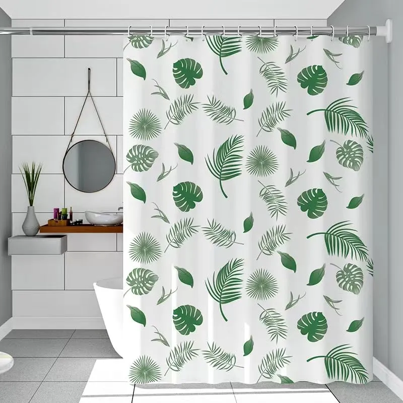 Kuber Industries Shower Curtain | PEVA Shower Curtain | Bath Drape | Shower Curtain for Bathroom | AC Shower Curtain | Shower Curtain for Hotel-Home with 12 Hooks | FQ002MC | Multicolor