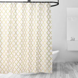 Kuber IndustriesSoft Texture Bath Curtain|Natural Drape Waterproof Shower Curtain 6 Feet|Pack of 2|Gold