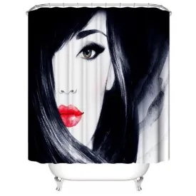 Lady design, shower curtain with 12 hooks.