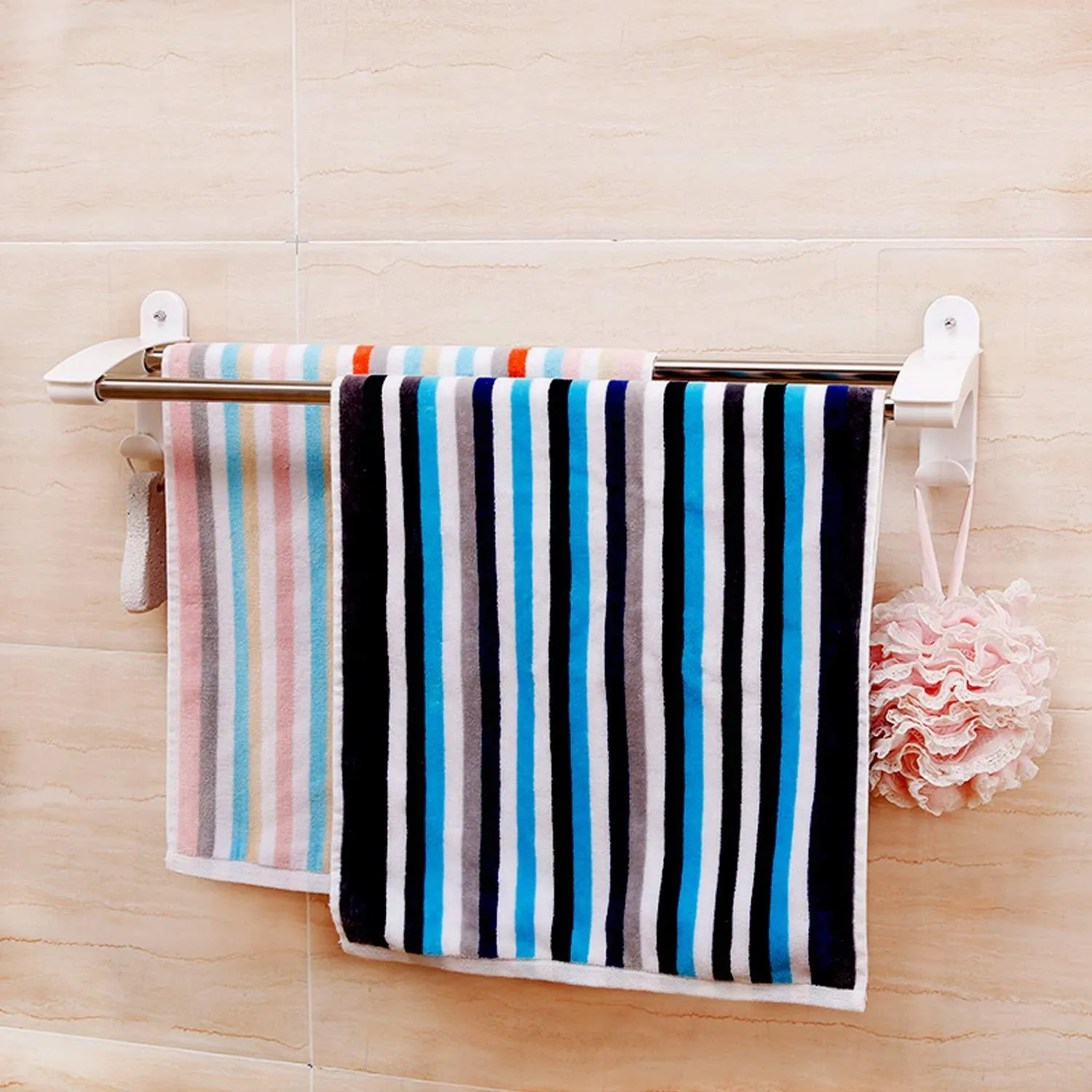 Magic Sticker Series No Drill 2 Layer Towel Rack