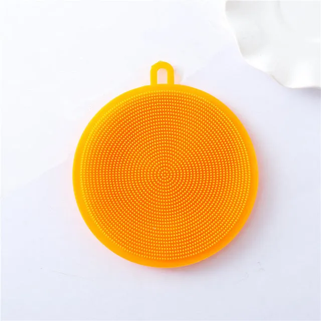 Multifunction Silicone Dish Bowl Cleaning Brush Silicone Scouring Pad