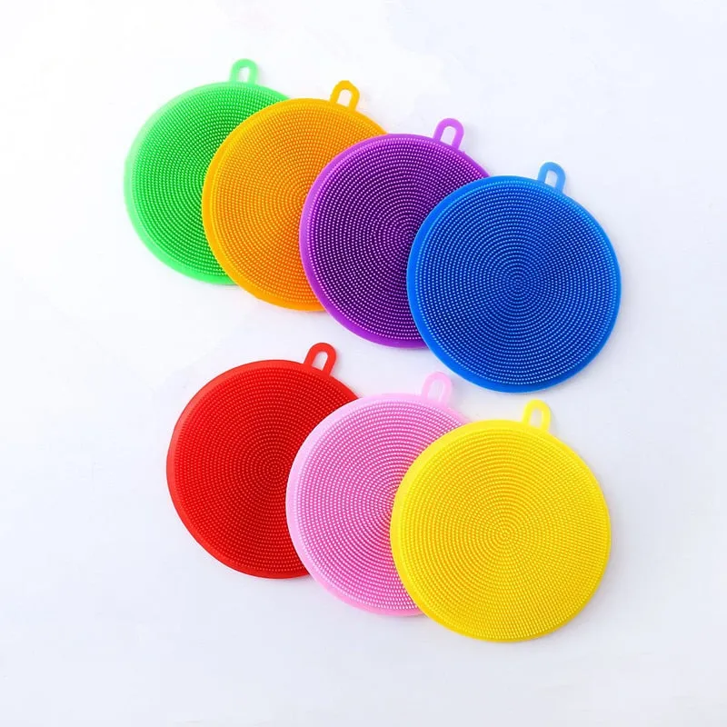 Multifunction Silicone Dish Bowl Cleaning Brush Silicone Scouring Pad