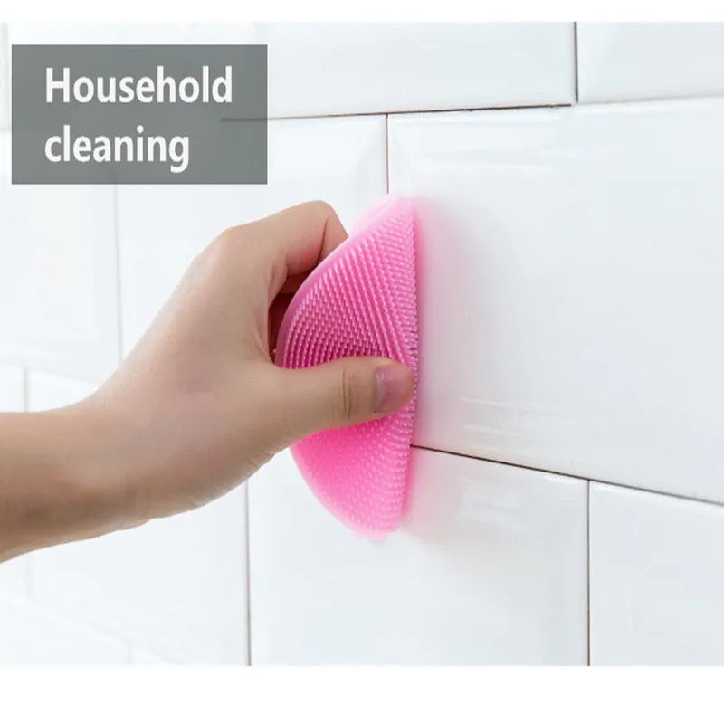 Multifunction Silicone Dish Bowl Cleaning Brush Silicone Scouring Pad