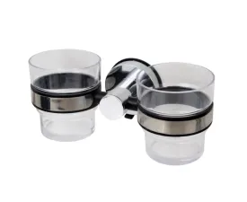 NALEON Signature Stainless Steel Twin Cup Toothbrush Holder