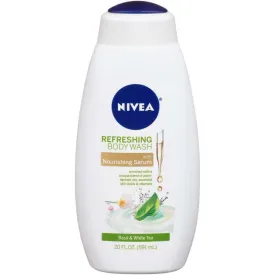 Nivea Refreshing Body Wash with Nourishing Serum Basil and White Tea - 20 oz