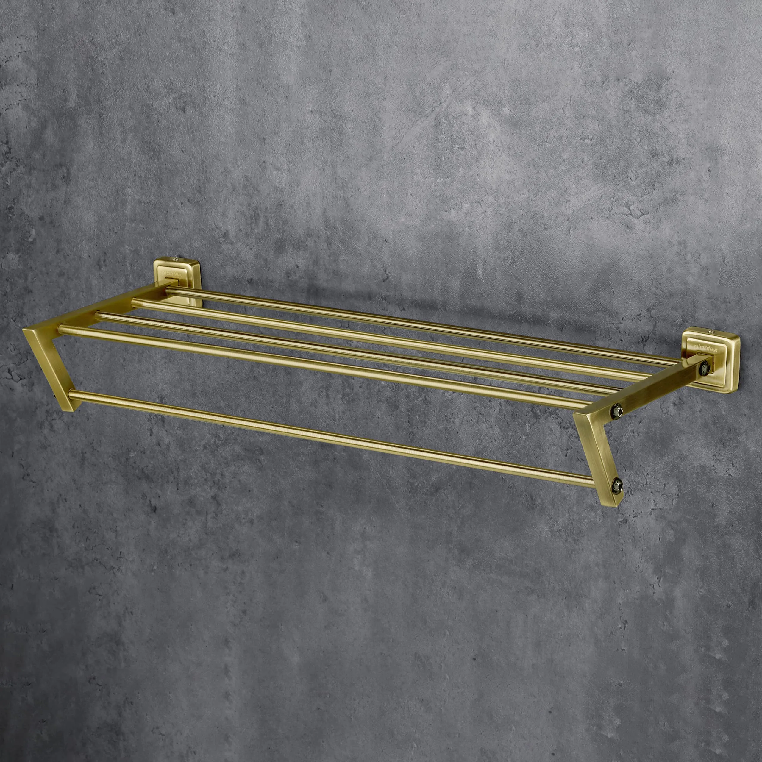 Plantex 304 Grade Stainless Steel Towel Rack for Bathroom/Towel Rod/Towel Hanger/Holder/Bathroom Accessories - Decan (Brass Antique)