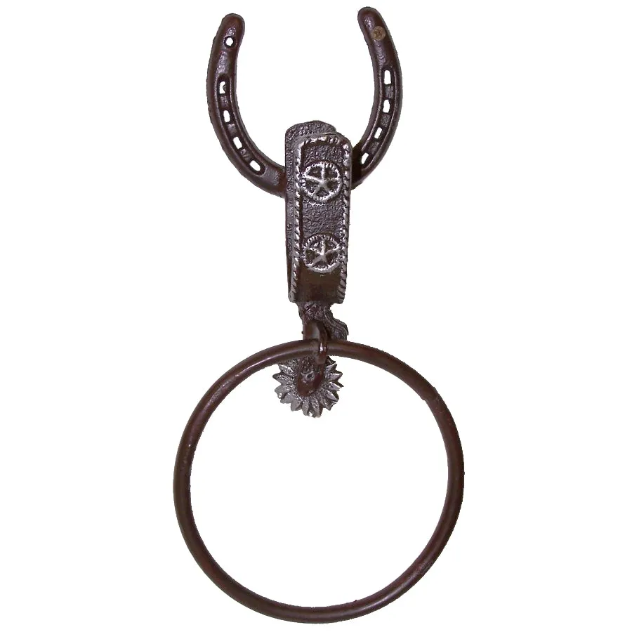 Rustic Spur Bathroom or Kitchen Towel Ring