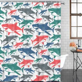 Shower Curtain: Colourful Sharks