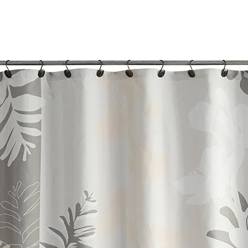 Silhouette Flower Polyester Fabric Shower Curtain