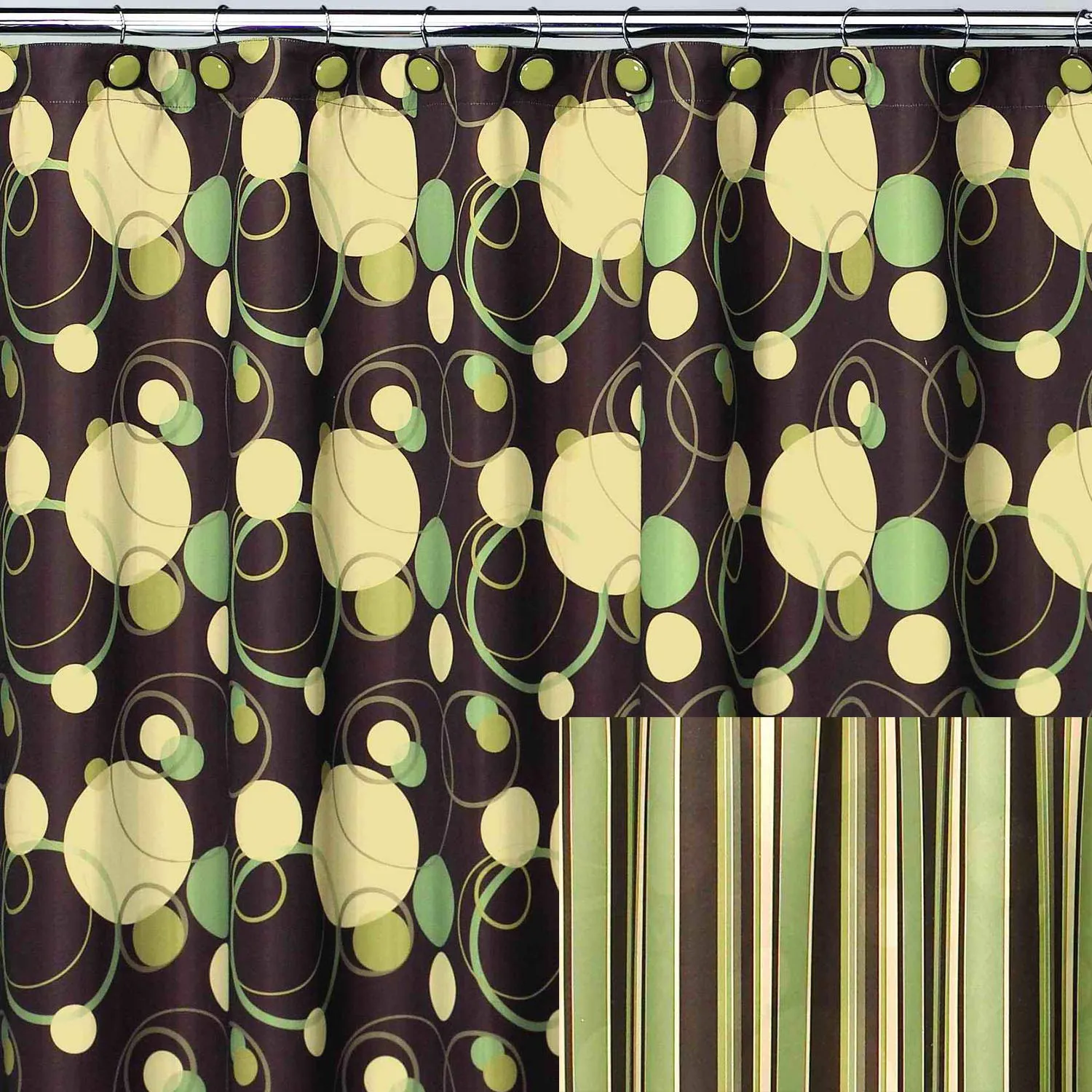 Silhouette Flower Polyester Fabric Shower Curtain