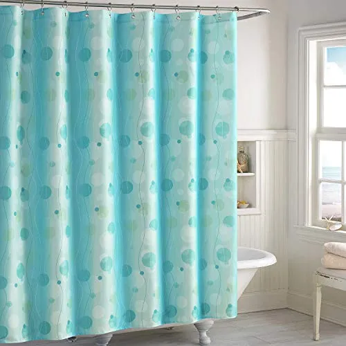 Silhouette Flower Polyester Fabric Shower Curtain