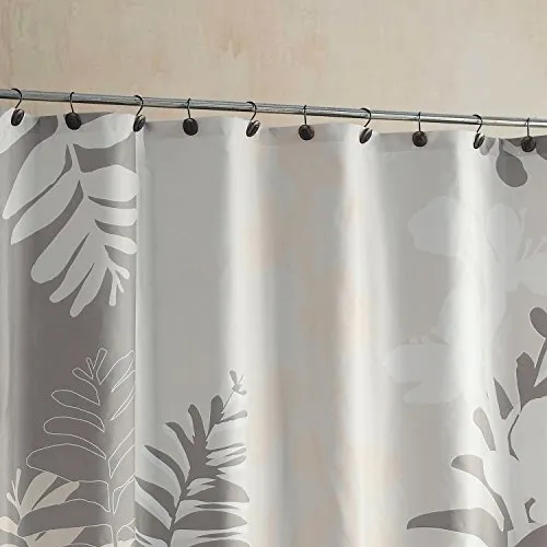 Silhouette Flower Polyester Fabric Shower Curtain