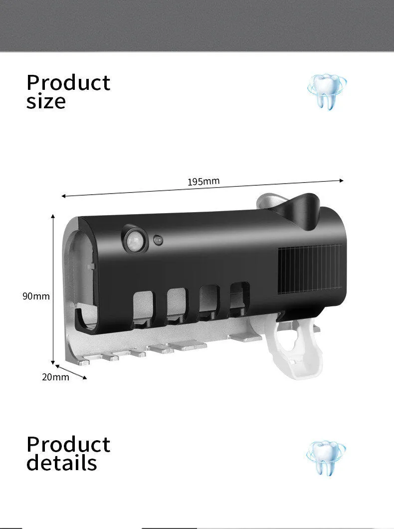 Smart UV Toothbrush Sterilizer - Wall-Mounted, No Drilling Needed.