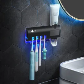 Smart UV Toothbrush Sterilizer - Wall-Mounted, No Drilling Needed.