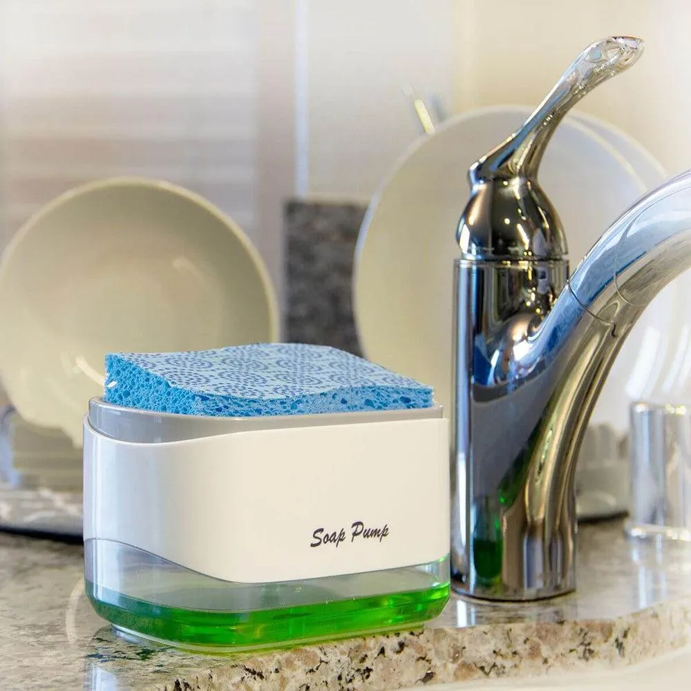 Soap Dispensing Dish Sponge Holder