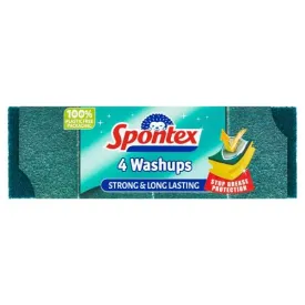 Spontex Washups General Sponge Scourers, Pack of 4